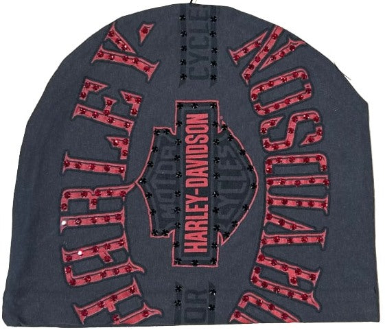 Bossi 'Red/Black' Rhinestone Vintage Beanie