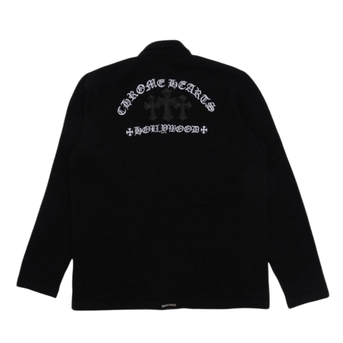 Chrome Hearts 'Hollywood Cross Patch' Black Blend Knit Button Up Cardigan