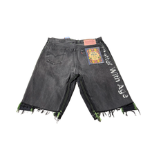 Better With Age 'Black' Washed Triple Wide Jean Shorts
