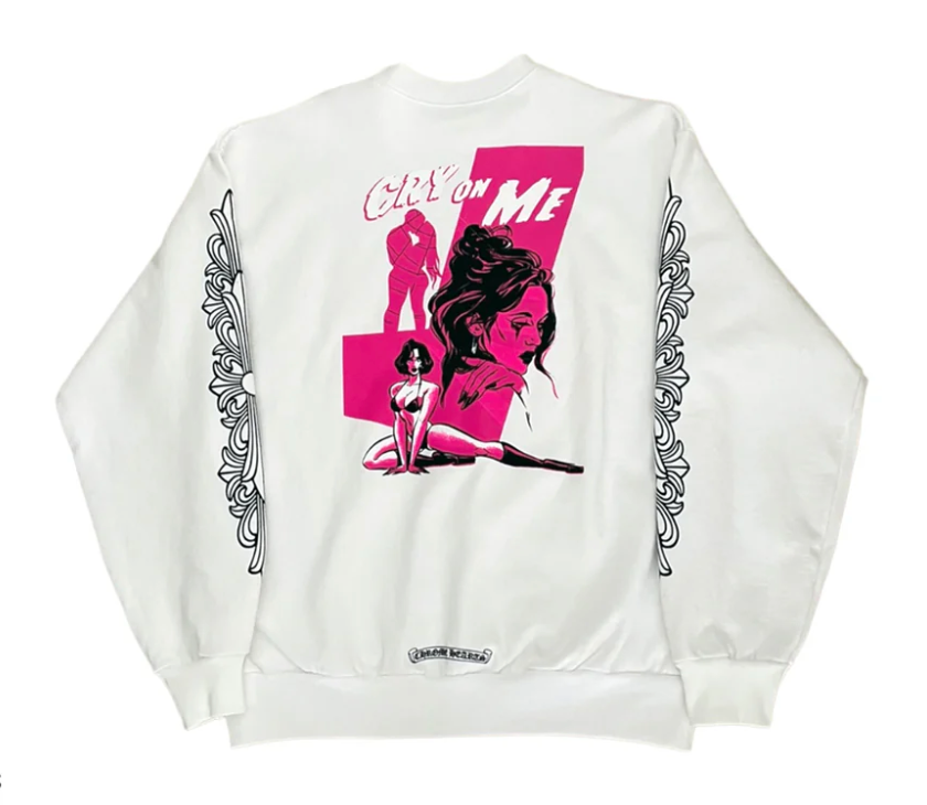 Chrome Hearts Deadly Doll 'Cry On Me' White Crewneck