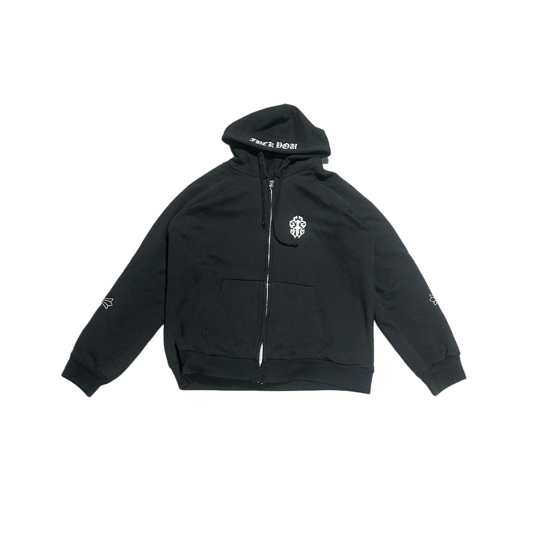 Chrome Hearts 'Black' Vintage Thermal Dagger Zip Up Hoodie