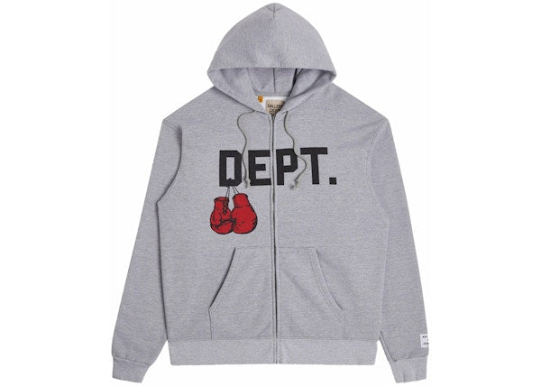 Gallery Dept. 'Boxing Merch' Heather Grey Zip Up Hoodie