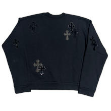 Chrome Hearts 'Cross Pony Patent Leather Patch' Black Crewneck