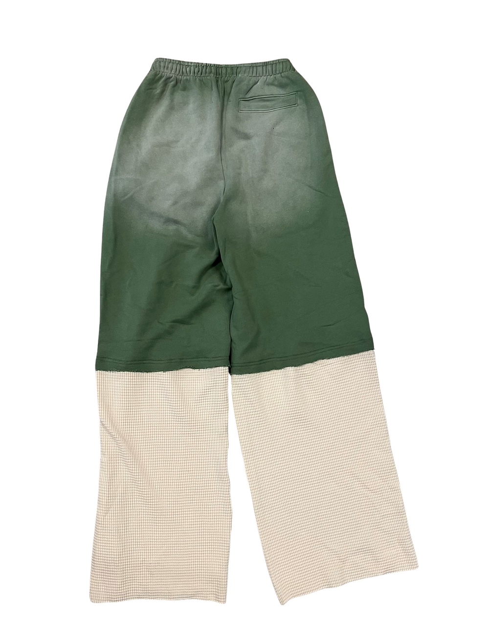 Satoshi Nakamoto 'Double Layered' Jeweled Olive Sweatpants