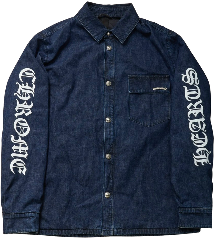 Chrome Hearts Blue/White Script Padded Denim Jacket