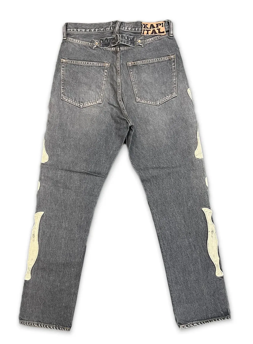 Kapital 'Skeleton' Black Jeans