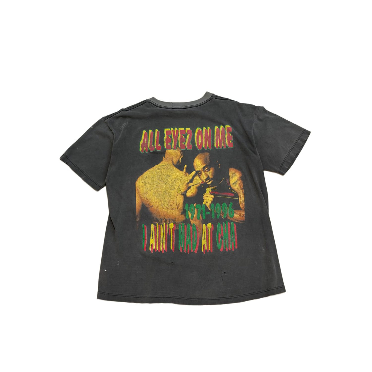 Tupac 'In Memory of 2 Pac' Faded Vintage Black Tee