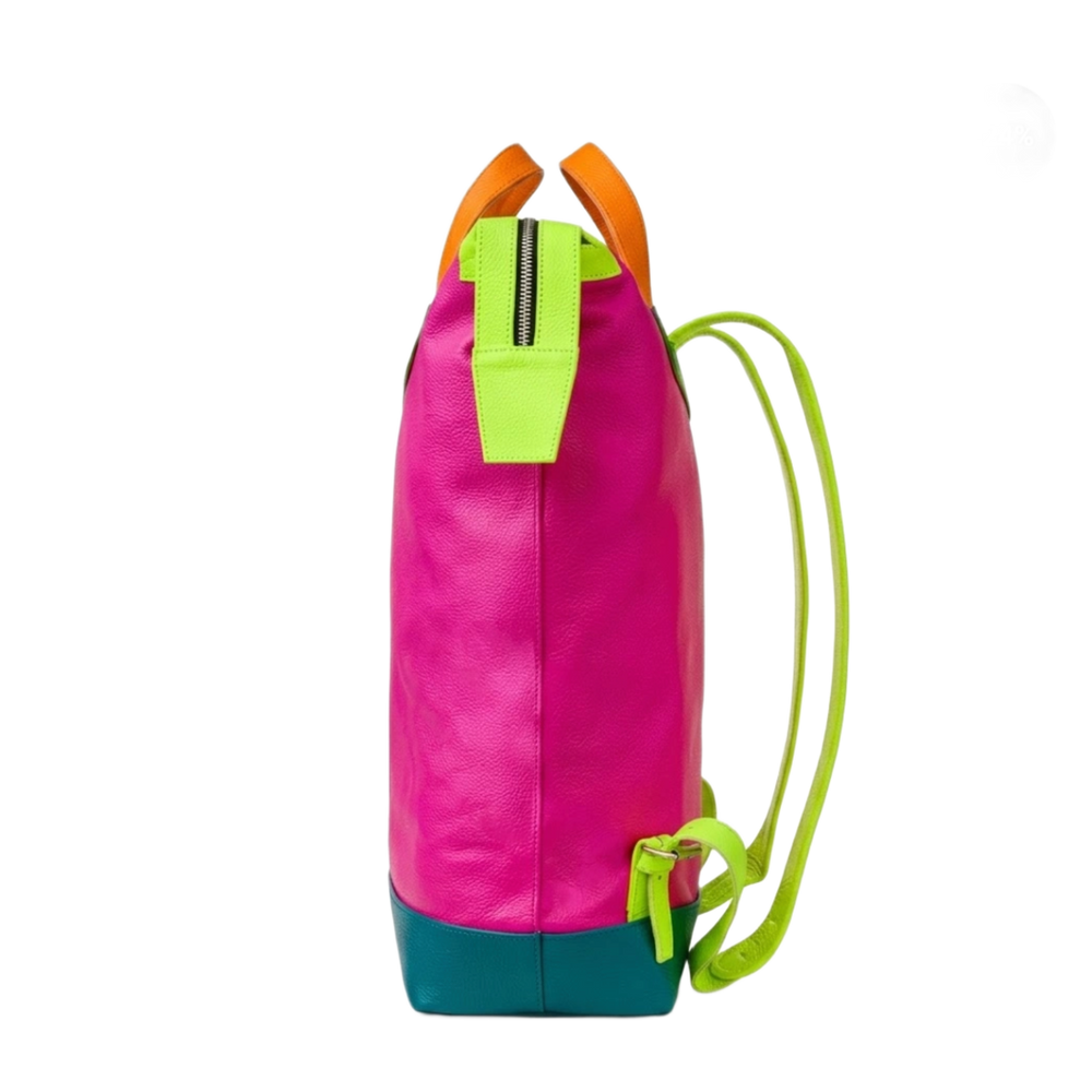 Gold+Vintage Gallery Raspberry Hills 'Pink' Multicolor Juice Man Backpack