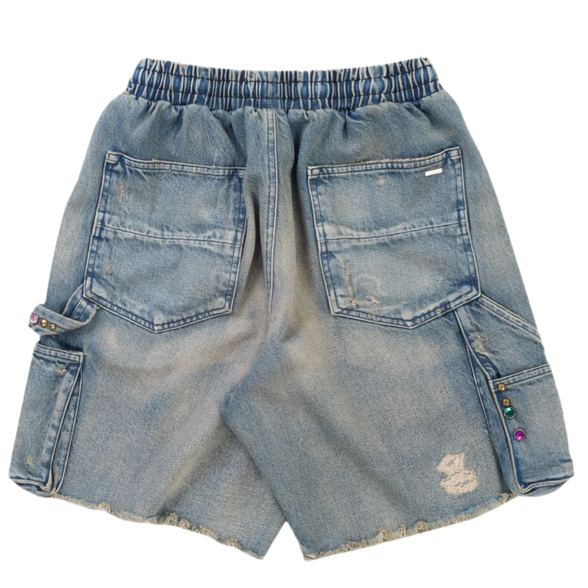 Satoshi Nakamoto x Amiri 'Dirty Indigo' Carpenter Denim Shorts