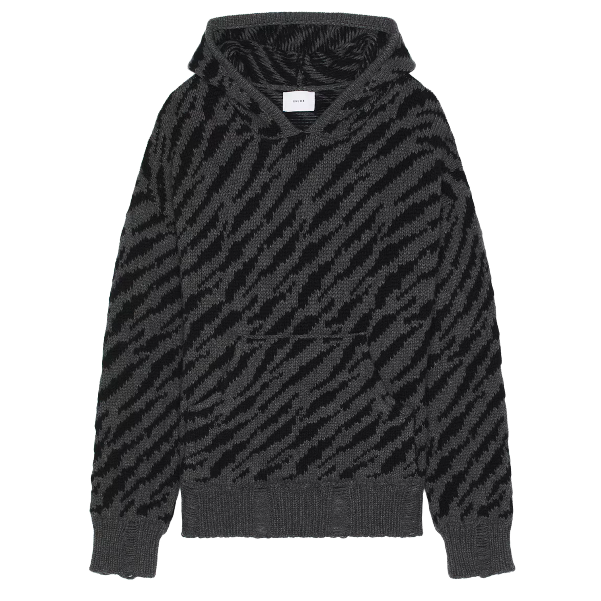Rhude 'Black Knitted Zebra' Hoodie