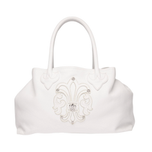 Chrome Hearts Fleur Patch White Leather Tote Bag