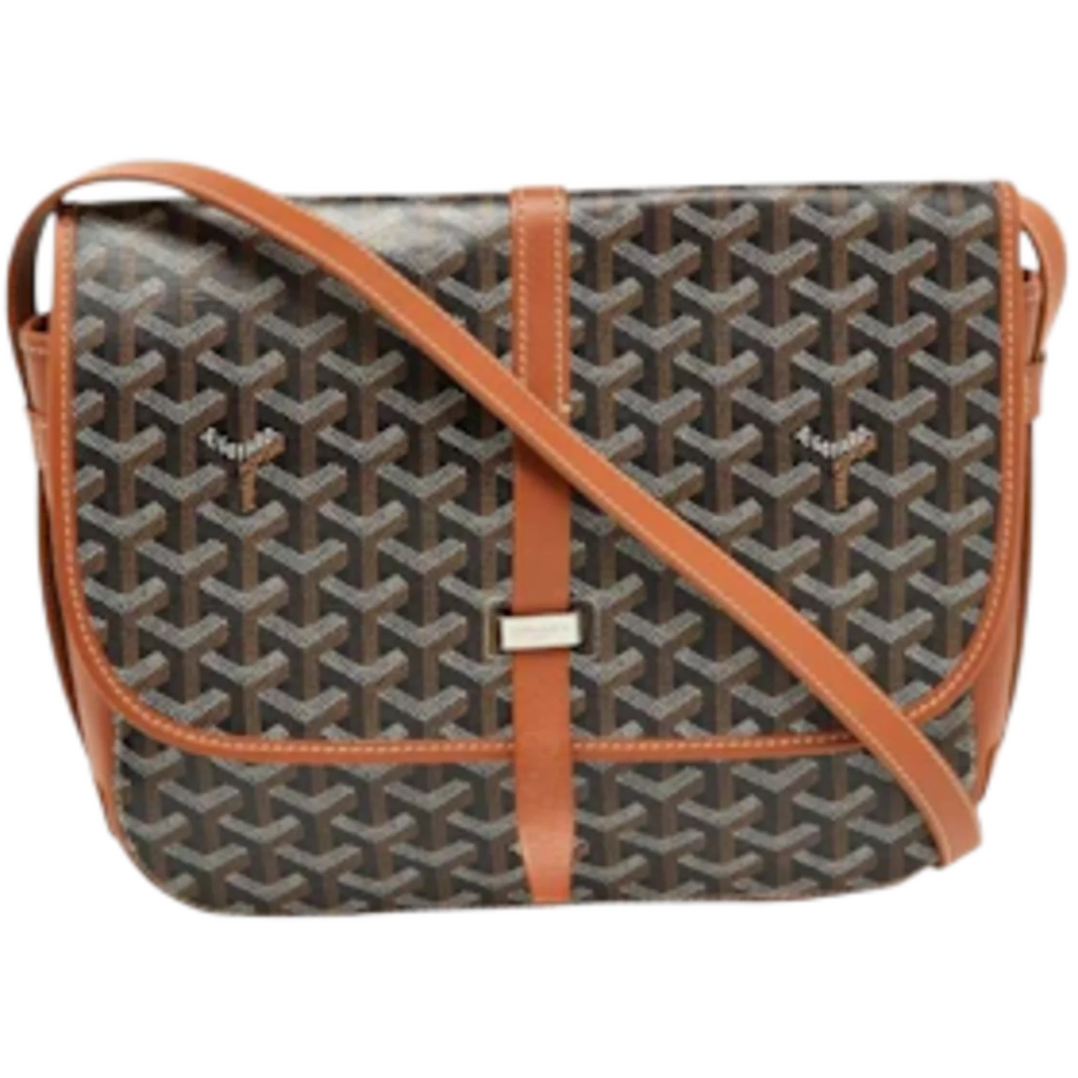 Goyard Belvedere Messenger Goyardine MM Black Tan