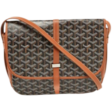 Goyard Belvedere Messenger Goyardine MM Black Tan