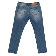 Moncler Genius x Palm Angels 'Patchwork & Distressed' Straight-Leg Blue Denim Jeans