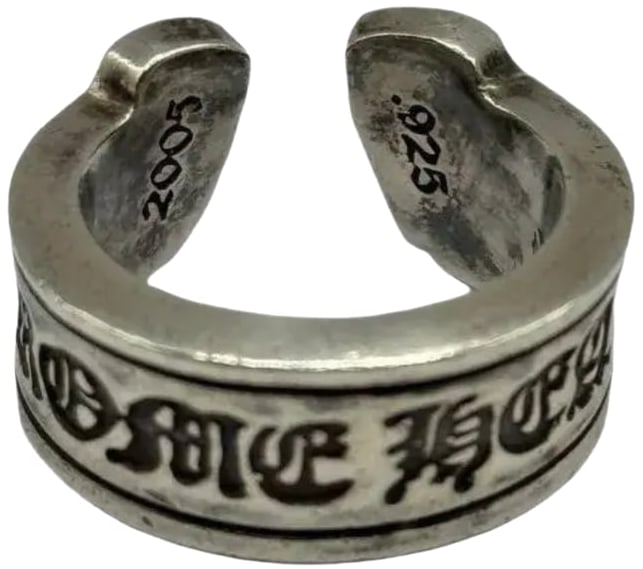Chrome Hearts 'Scroll Label' Silver Ring
