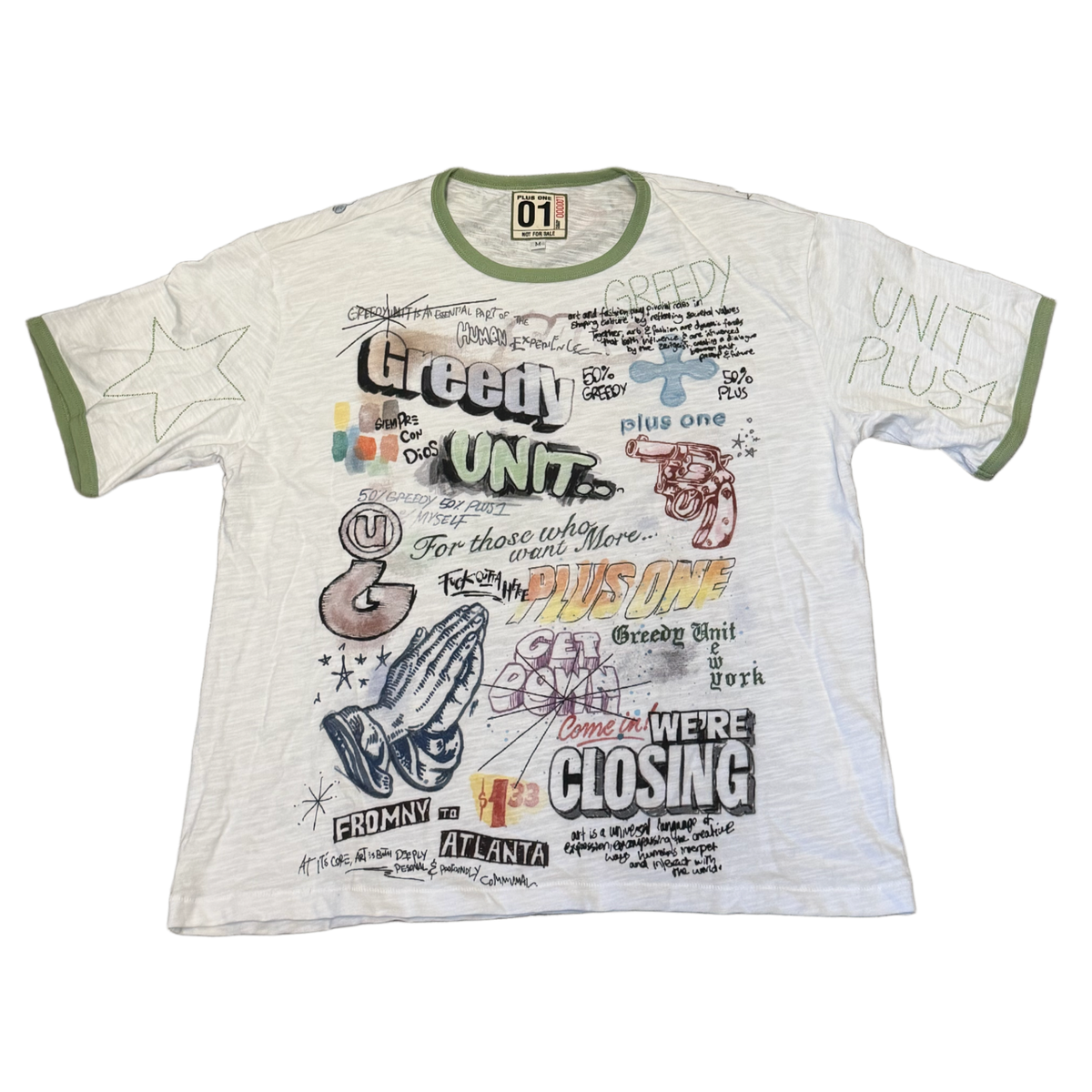 Greedy Unit Plus One 'All Over Print' Ringer Tee
