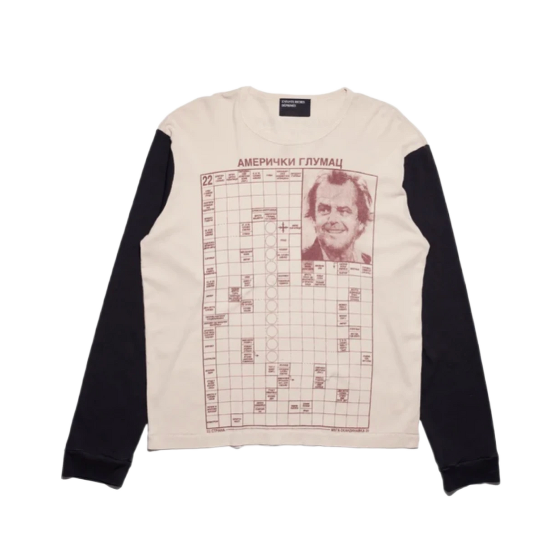 Enfants Riches Deprimes 'Cream' Crossword Puzzle Longsleeve Tee