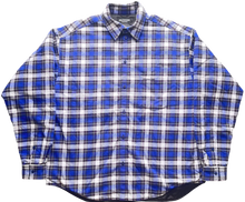 Balenciaga 'Blue' Padded Oversized Flannel Shirt Jacket