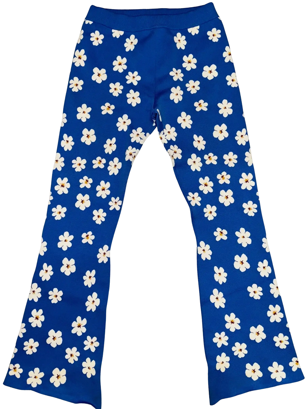 Marni 'Blue' Flower Cotton Flare Sweatpants