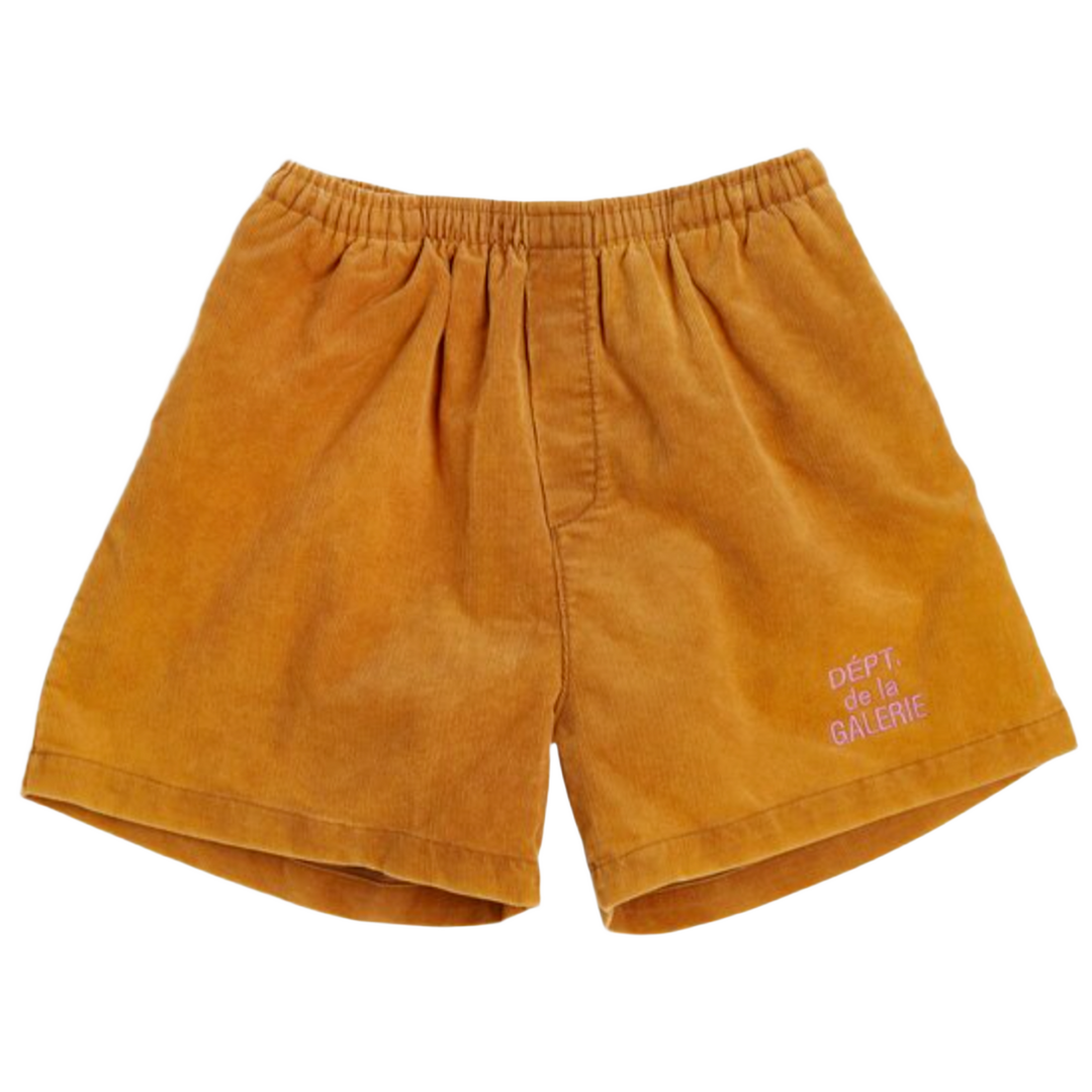 Gallery Dept. 'Vintage Corduroy' Pink Logo Brown Shorts