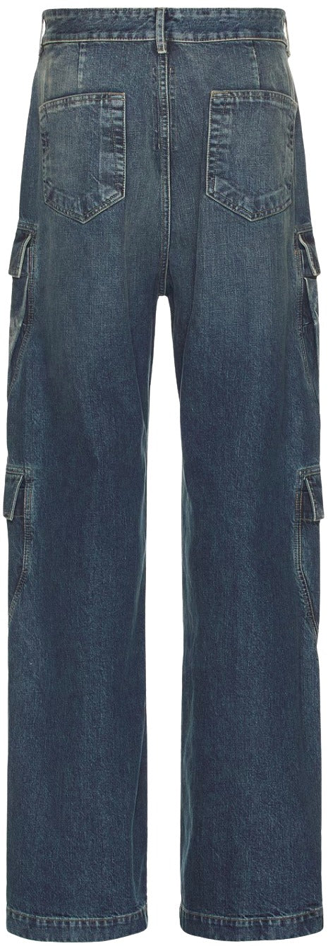 Rick Owens 'Double Cargo' Washed Indigo Jeans