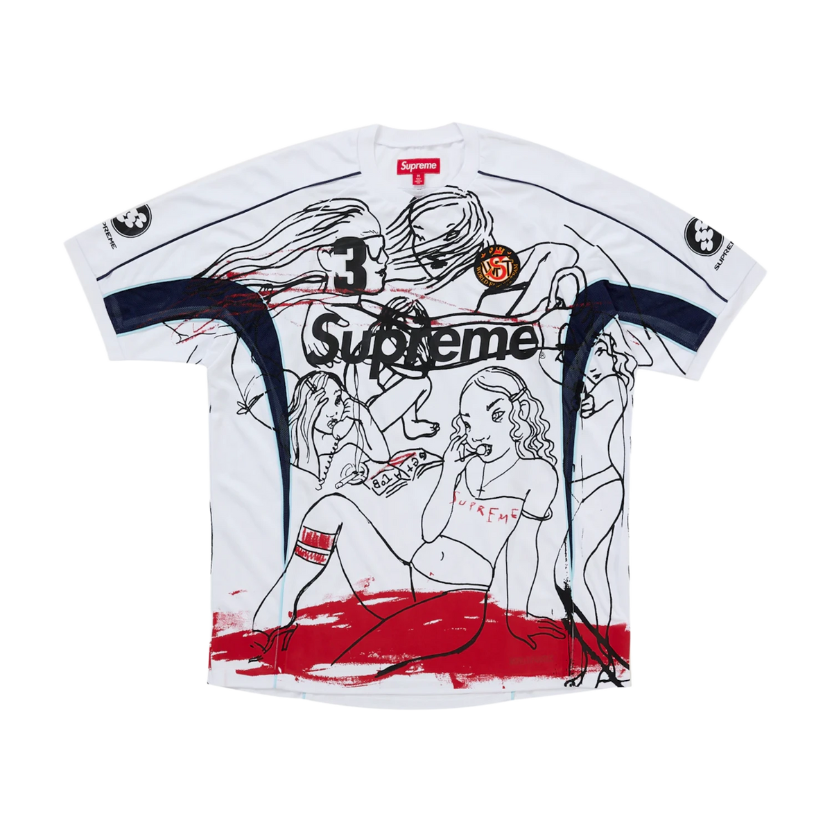 Supreme x Rita Ackermann 'White' Soccer Jersey 