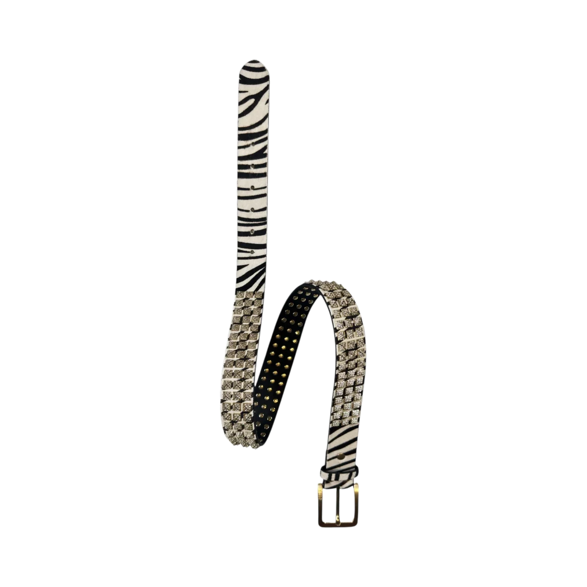 Bossi 'Gold on Zebra' Studded Belt