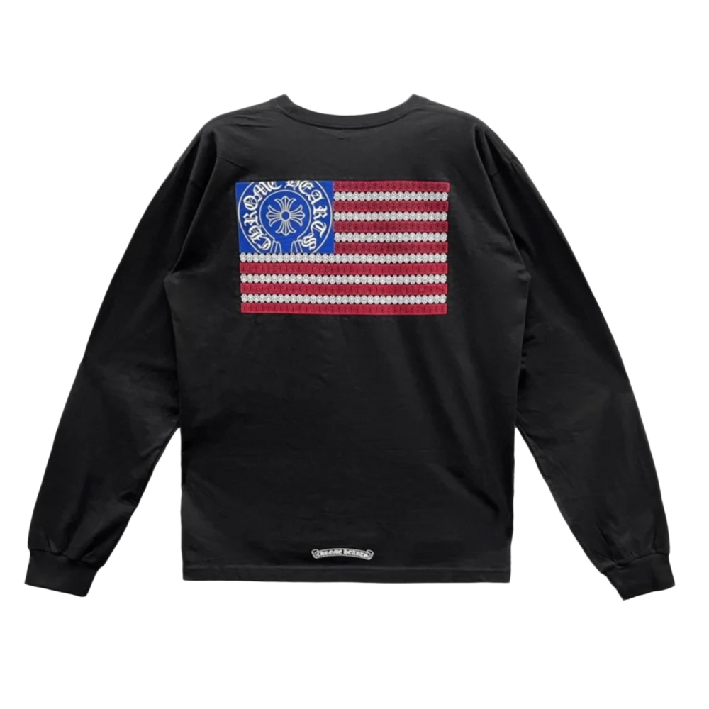 Chrome Hearts 'USA Flag Dagger' Black Longsleeve