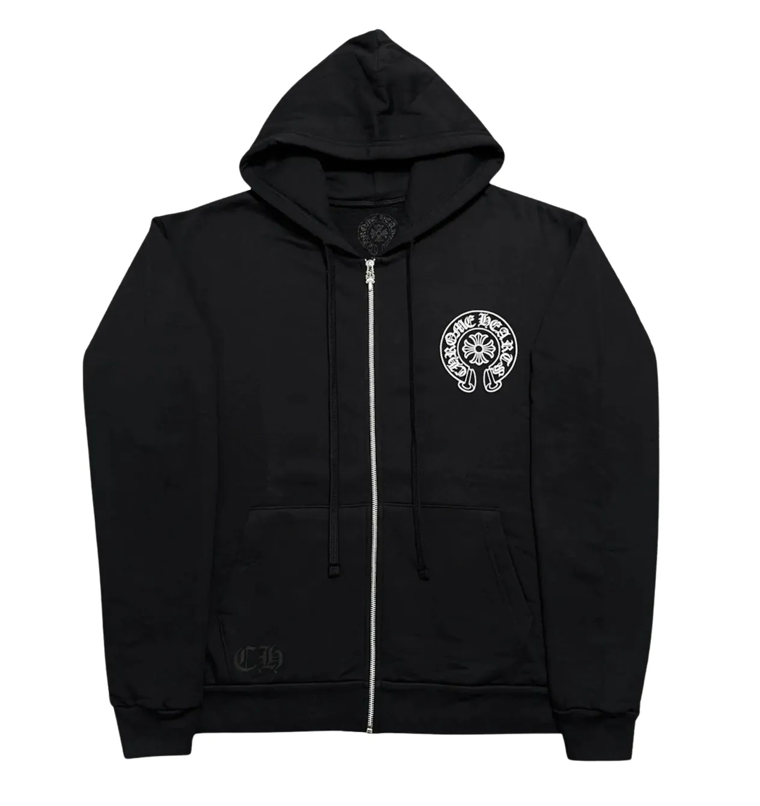 Chrome Hearts 'Miami Exclusive' Horseshoe Black Zip-Up Hoodie
