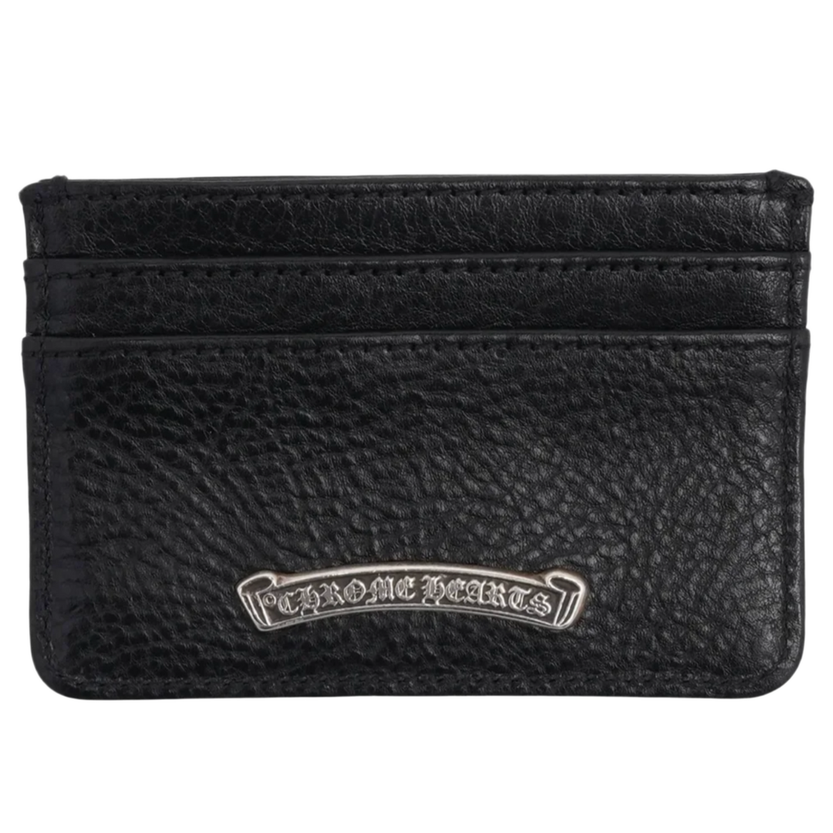 Chrome Hearts 'Black' Leather Dagger Scroll Card Holder 