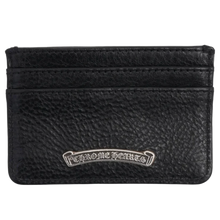 Chrome Hearts 'Black' Leather Dagger Scroll Card Holder 
