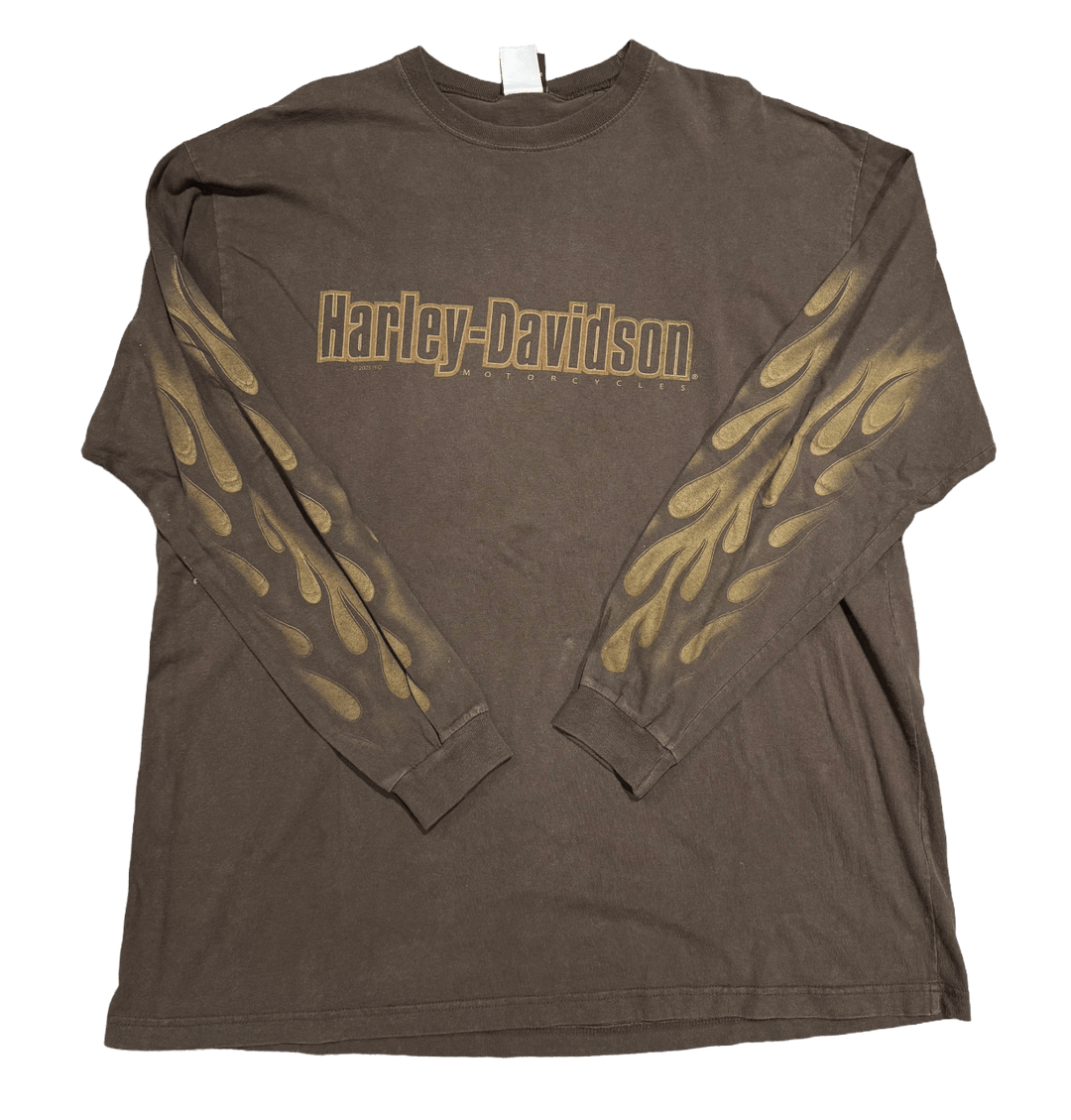 Harley Davidson 'Oak Lawn' Brown Vintage Longsleeve