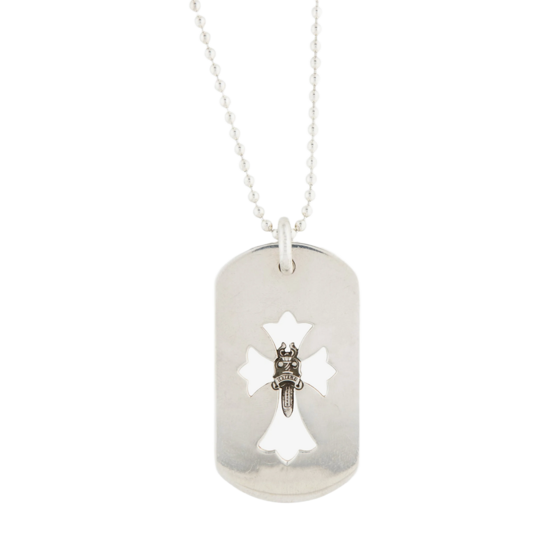 Chrome Hearts 'Silver' Dagger Cross Cut Out Dog Tag Necklace