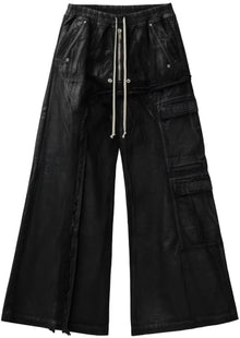Rick Owens DRKSHDW 'Black' Imbalanced Double Cargo Jumbo Belas