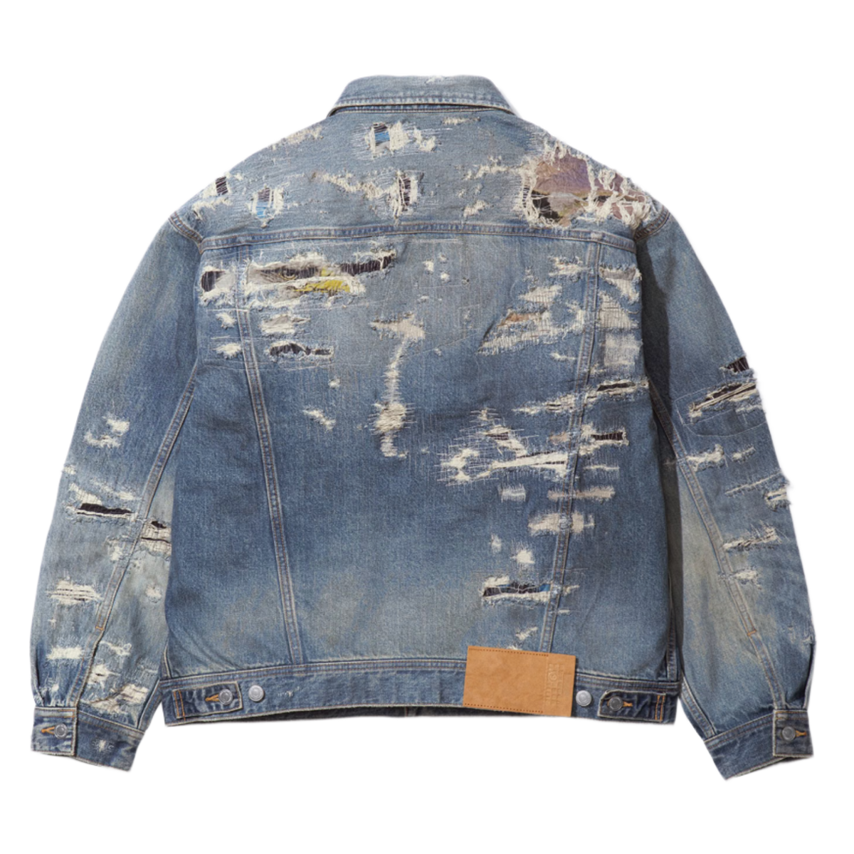 Supreme MM6 Maison Margiela 'Washed Indigo' Distressed Selvedge Denim Jacket