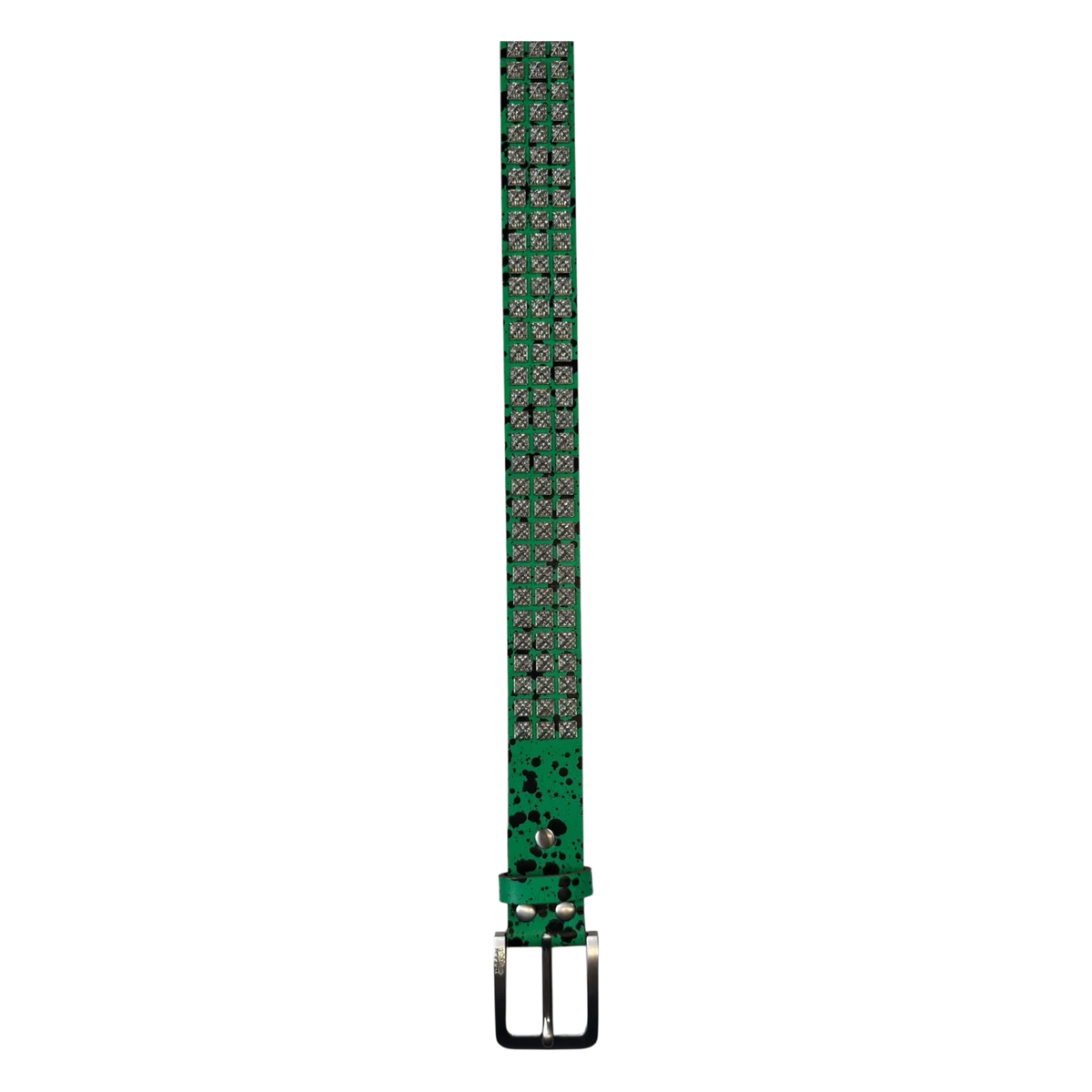 Bossi 'Silver on Green Paint' Studded Belt
