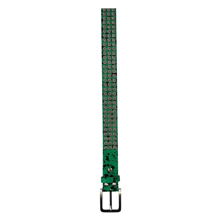 Bossi 'Silver on Green Paint' Studded Belt