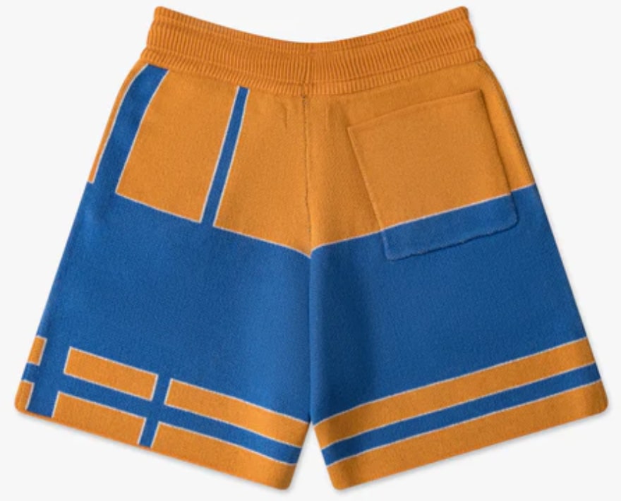Rhude 'Palm' Mustard/Blue Knit Shorts