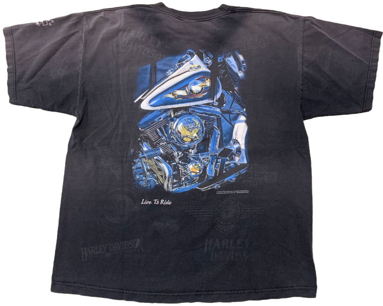 Harley Davidson 'Live To Die' Stitch Vintage Tee