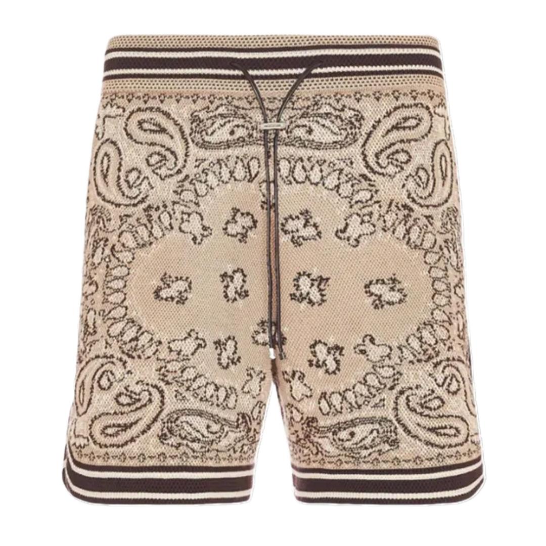 Amiri 'Tan' Crochet Bandana Shorts