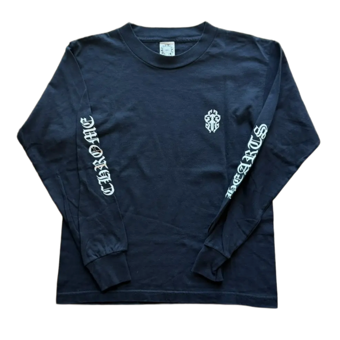 Chrome Hearts 'Vine Dagger/Scroll Logo' Vintage Black Kids Longsleeve