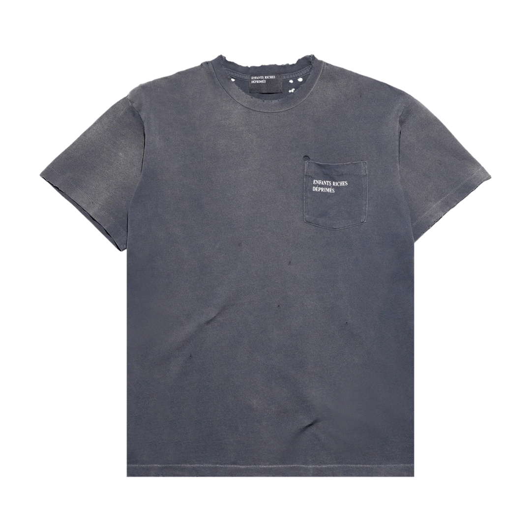 Enfants Riches Déprimés 'Black' Thrashed Logo Pocket Tee 