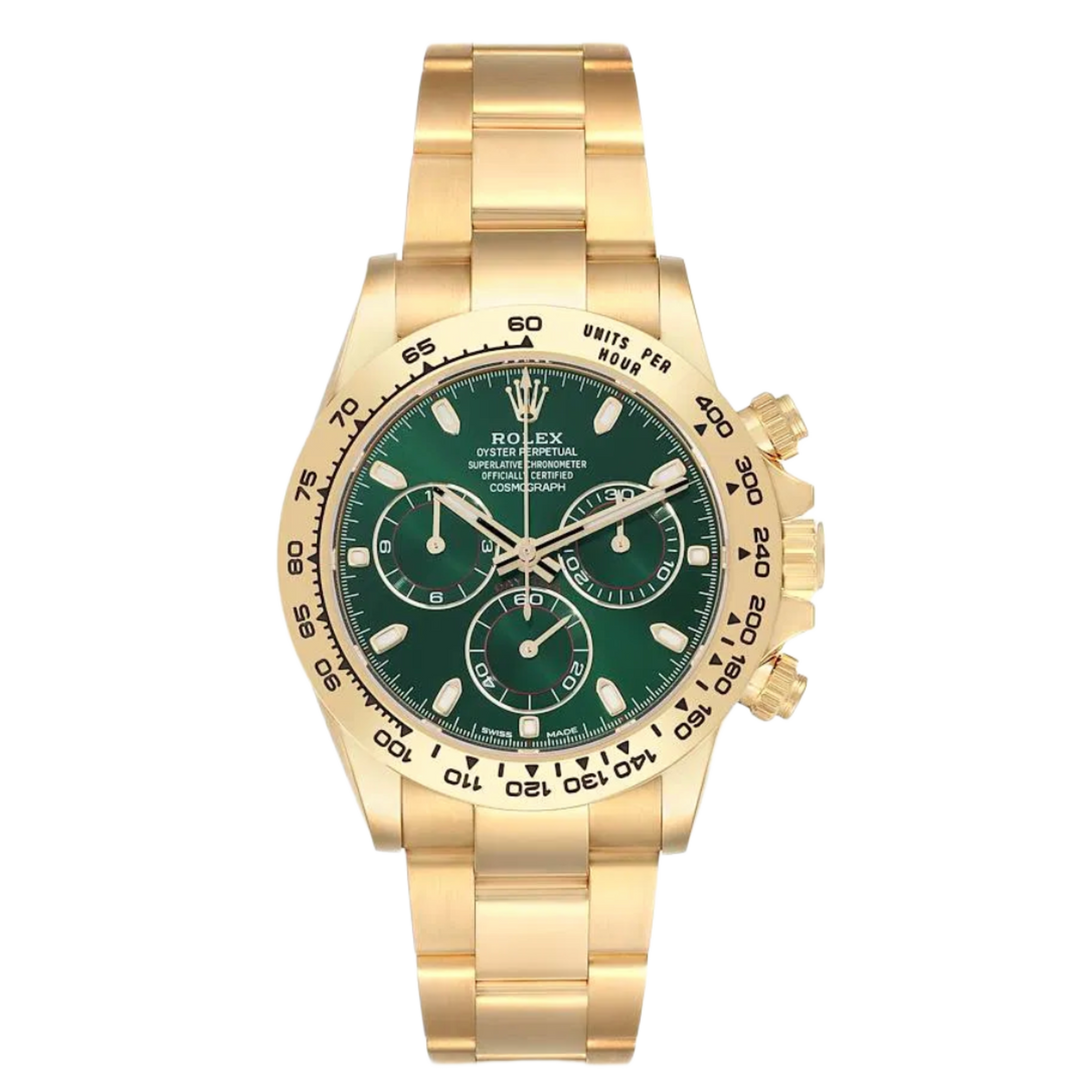 Rolex Cosmograph Daytona 2018 Green Dial John Mayer 18kt Gold Men's Watch 116508-0013-PO