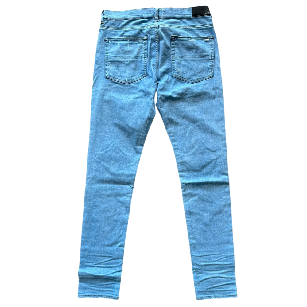 Amiri 'Overdyed Blue' Mesh Patch MX1 Jeans