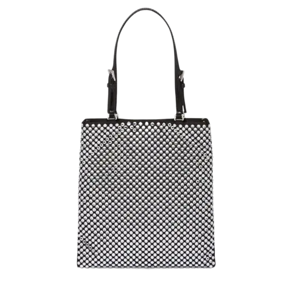 Prada 'Crystal Embellished' Shoulder Bag w/ Chain