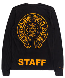 Chrome Hearts 'Staff' Orange Horseshoe Logo Longsleeve Tee