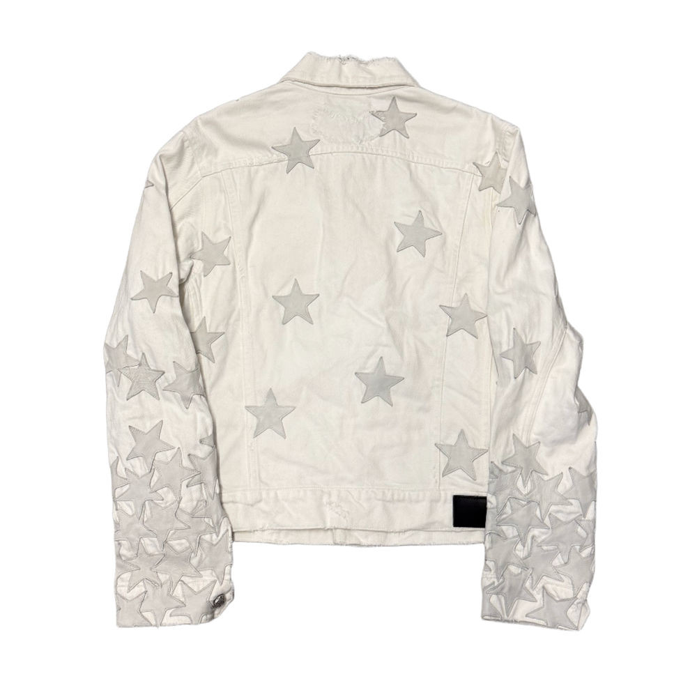 Amiri x Chemist 'Grey Stars' White Denim Jacket