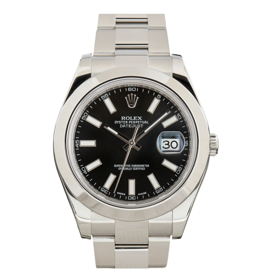 Rolex Datejust 'Black Dial' 41MM Oyster Perpetual Steel Watch 116300