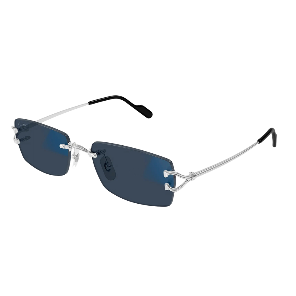 Cartier 'Blue Tint' Rectangle Sunglasses