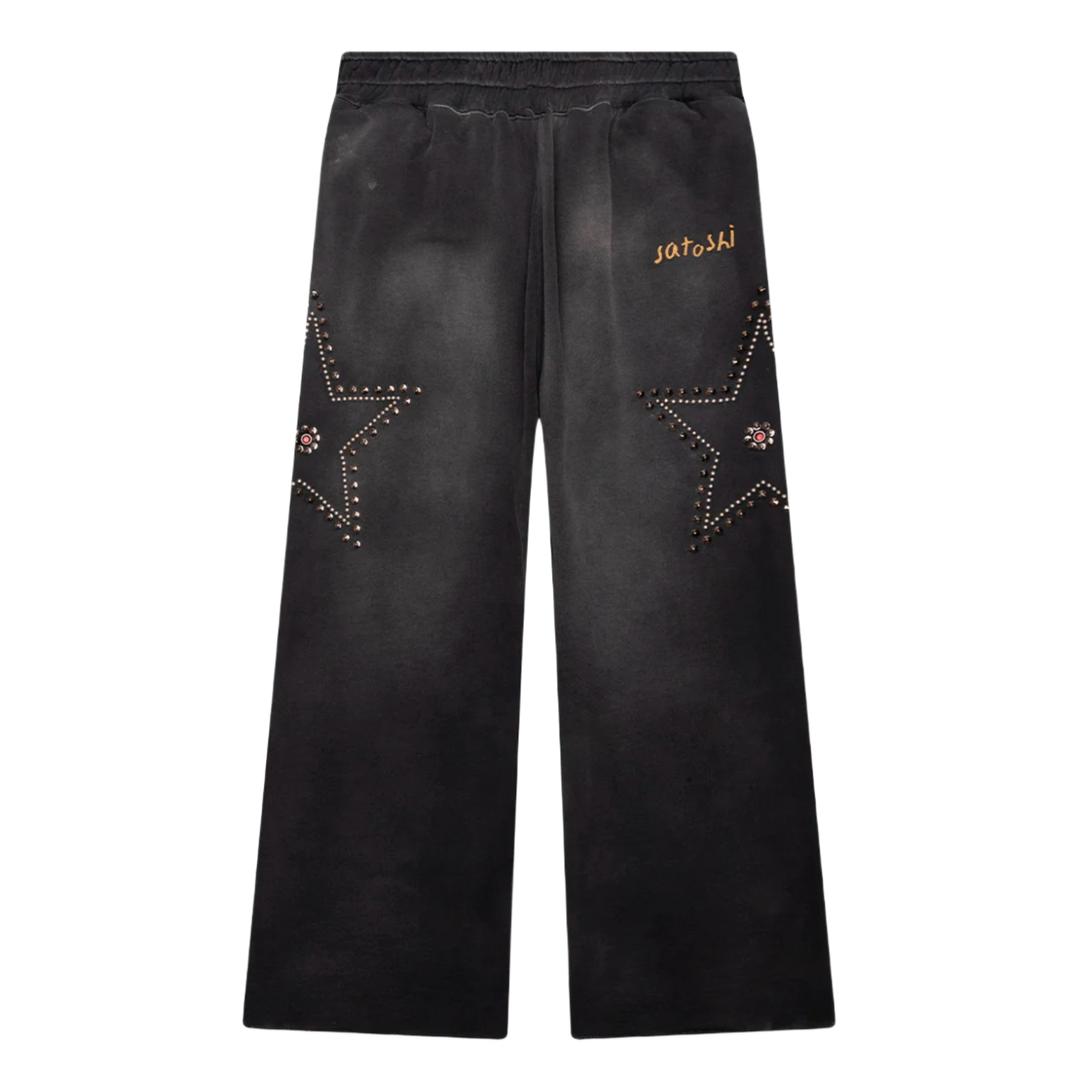 Satoshi Nakamoto 'Black' Star Studded Sweatpants